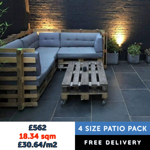 Black slate paving - paving, slabs