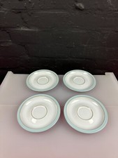 4 x Denby Blue Linen Replacement Saucers For Tea Cups 15.5 cm Wide 2 Sets New
