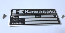 Manufacturer plate Kawasaki - Kawasaki flat wine