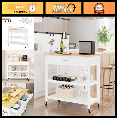 Rolling kitchen island - kitchen,