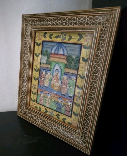 Mughal style painting silk - painting,