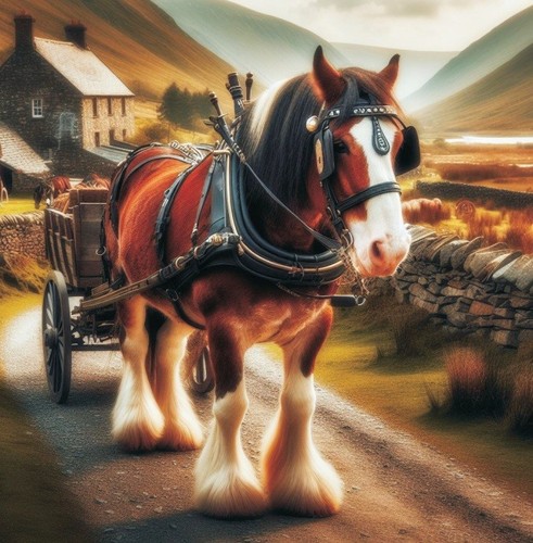 Shire horse birthday card - horse,