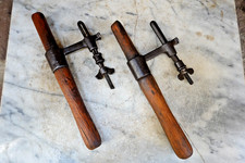 Antique PAIR CROSS CUT SAW HANDLE w/HAND GUARD  LUMBERJACK SAWMILL