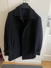Hackett Men's Navy Wool Overcoat Size 42R Excellent Condition
