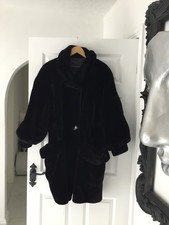 Black faux fur coat size L