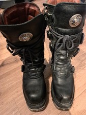 New Rock Reactor Black  Tall Punk Rock Boots Uk 8.5/9 Eu 43