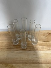 Vintage Clear Glass Test-Tube Shot Glasses Set Of 6