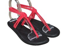 Sanuk Womens Yoga Sunshine Red Thong Sandals Size 7 M
