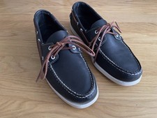 Sebago Docksides Men's Dark Navy Blue Leather Boat Deck Shoes, UK Size 11