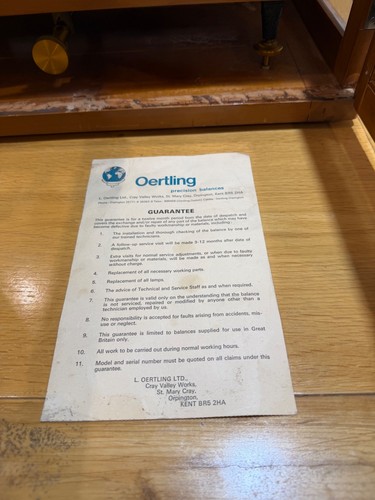 Ludwig oertling balancing - oertling,