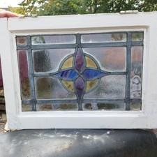 Matched Pair of 1930s Leaded Skylight Panels – Art Deco Charm in VGC