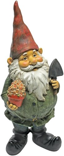 Garden gnome statue with gifts - garden,