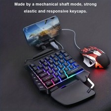Mechanical Gaming Keypad RGB Backlit One-Handed 35 Key Portable for Video Gaming