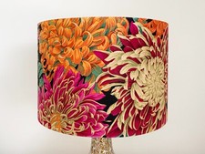 Bright Floral Chrysanthemum Flower Lampshade, Kaffe Fassett Fabric Lampshade