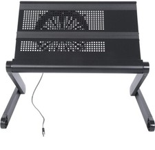 Folding Laptop Desk Table Bed Adjustable Portable Stand Tray Furniture With Fan