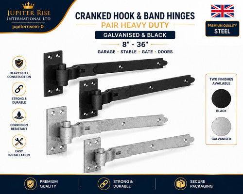 Cranked hook band hinges - hook,