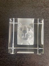 KOSTA BODA BERTIL VALLIAN LION CAT VIEWPOINTS PAPERWEIGHT 68527 ~ SIGNED