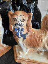 antique Pair Staffordshire pottery cats.