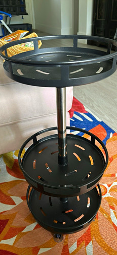 Black metal tier round - metal,