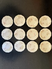 Rare Set of 12 Haviland Limoges France Apple Blossoms 3 inch Butter Pat Plates