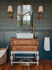 Antique Vintage Solid Oak Wash