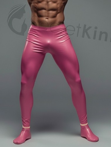 Seamless pink latex trousers - seamless,