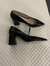 Zara Basic Collection Block Heel Black Shoes Size 5 EUR 38