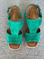 Lotus Madalene Women’s Green Suede Sandals Size 6