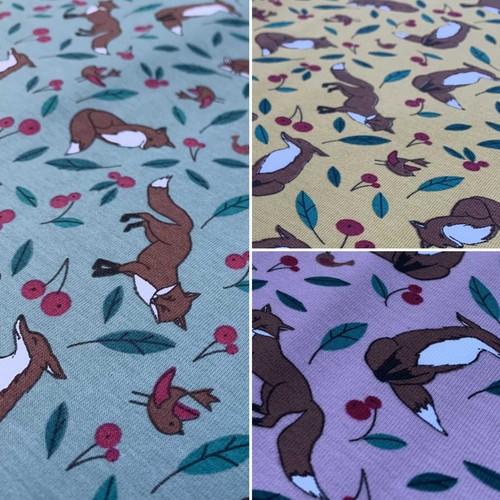 Foxes animals printed cotton - foxes,