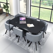  White  Wooden  Dining Table &