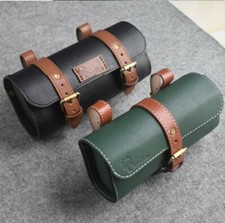  Vintage Leather Pannier Bike Saddle Tail Bag Bicycle Rear Seat Bag  Black Brown