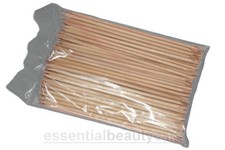 100 cuticle pusher manicure pedicure orange wood sticks 6" long nail art tool