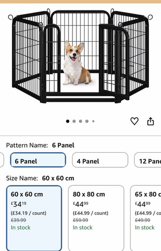 Panel metal dog playpen - metal,