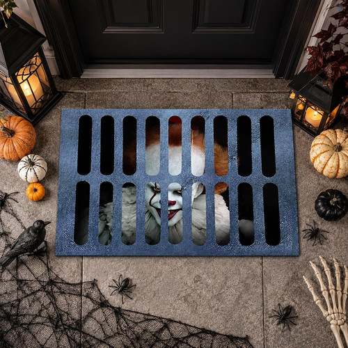 Halloween clown door mat - halloween,