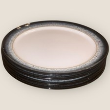 Denby Halo 4x Salad Plates 20cm Black Ombre First Quality Hardly Used Excellent