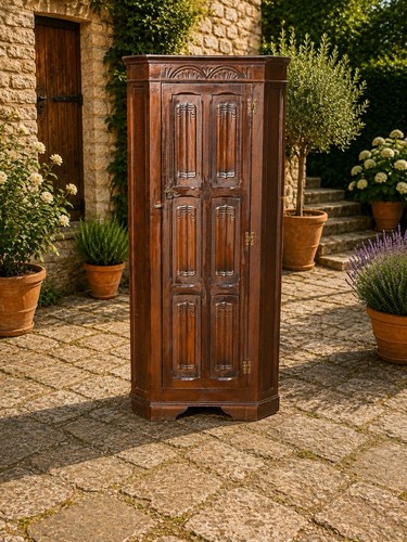 Antique oak linen press - oak,