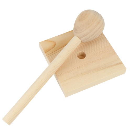 Portable wig stands wooden - wooden, hat