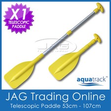 1x AQUATRACK YELLOW MINI TELESCOPIC OAR PADDLE -Boat/Canoe/Inflatable/Tinnie/PWC