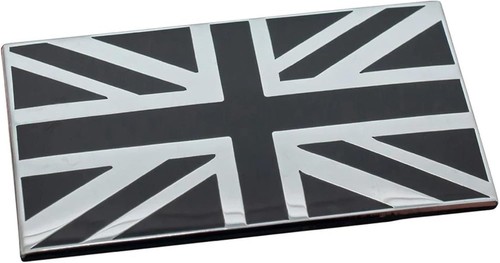 Union jack metal badge - metal, black