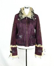 100% LEATHER PURPLE SHEARLING