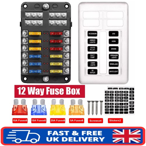12way fuse box 12v - 12way, 12v/24v
