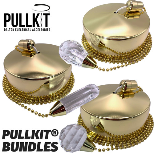 Brass bathroom pull - cord, light