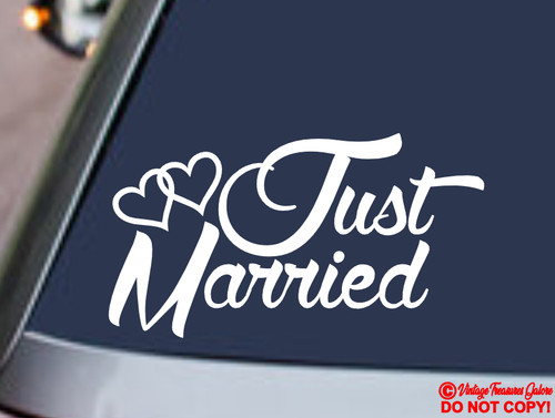 Just married vinyl decal - vinyl,