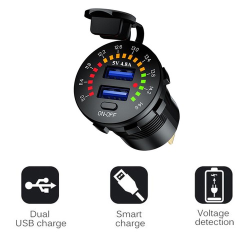 Motorcycle dual usb charger - dual,