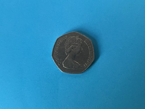 1980 elizabeth 50p coin - 1980,