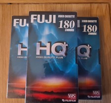Fuji HQ+ E-180 Blank VHS Video Cassette Tape – 3 Hour – Sealed – Made in Germany