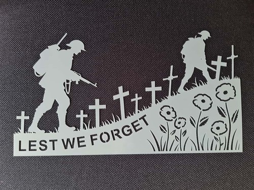 Lest forget stencil - forget,