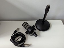 RØDE Podmic Dynamic Microphone + Desk Stand + 3M XLR Cable – Used, Fully Working