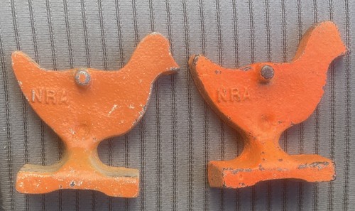 Pair vintage nra - of, iron