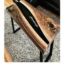 Live Edge Epoxy Resin Table Premium Quality Walnut Wood Large Din Table 30" X24